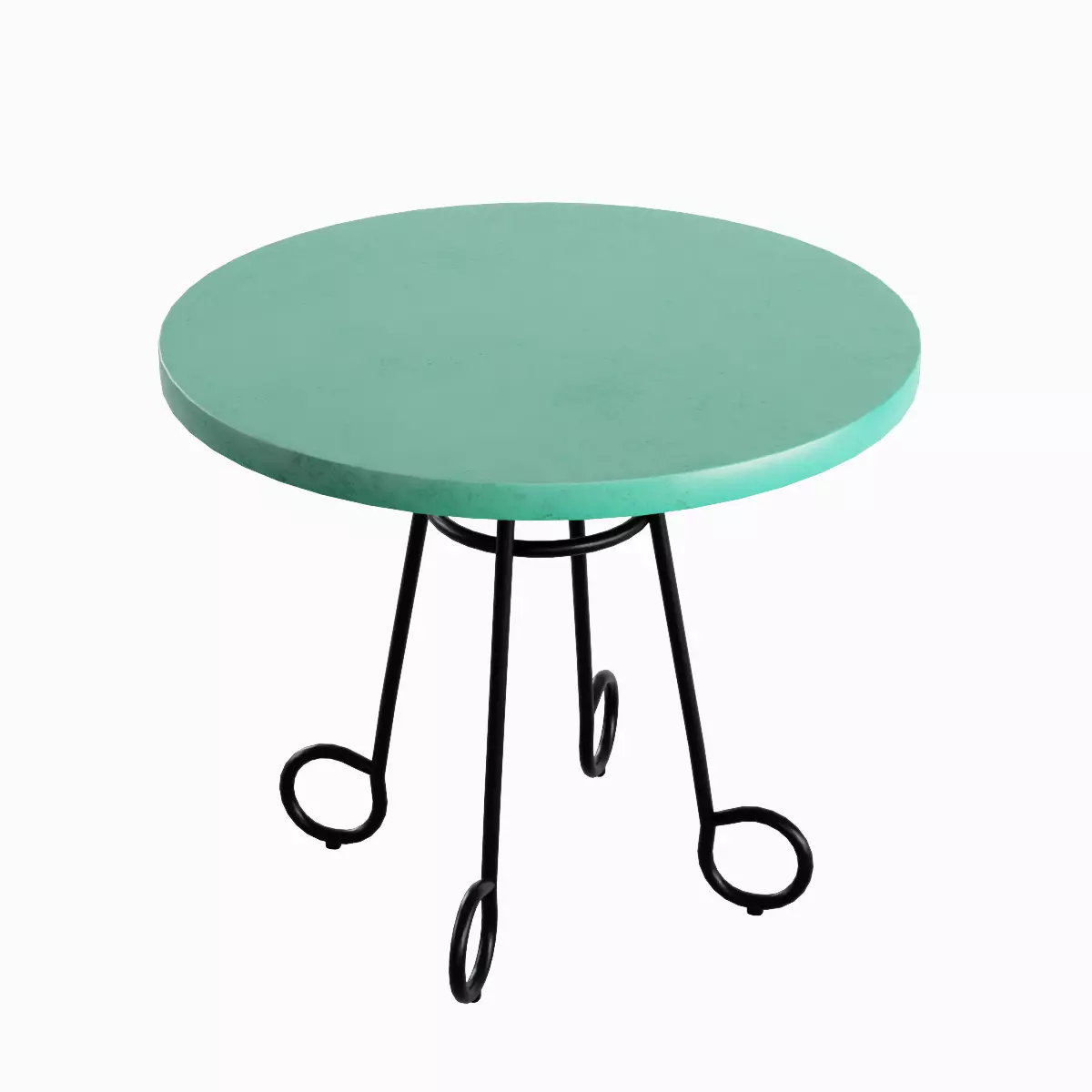 Circle Coffee Table 02 Low-poly 3D model_0