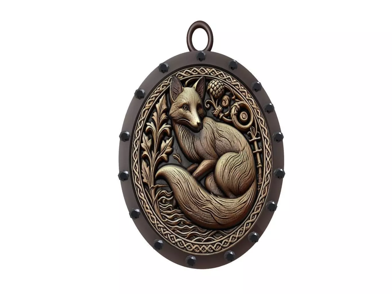 Fox Animal Pendant 3D print model