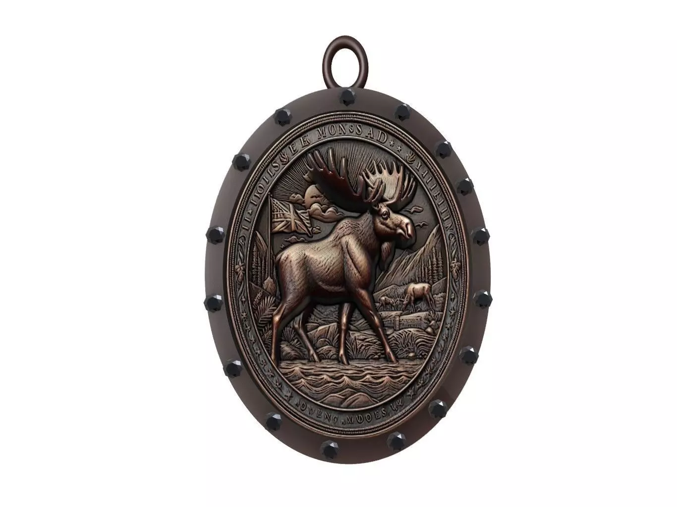 Moose Animal Pendant 3D print model
