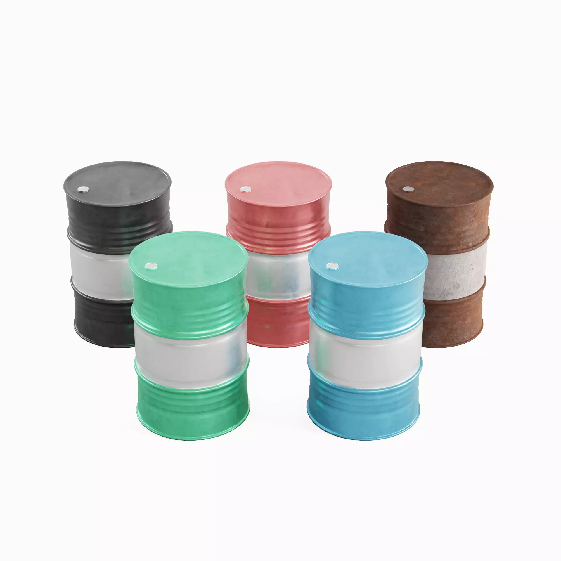 Steel Barrel Set 3D model_0