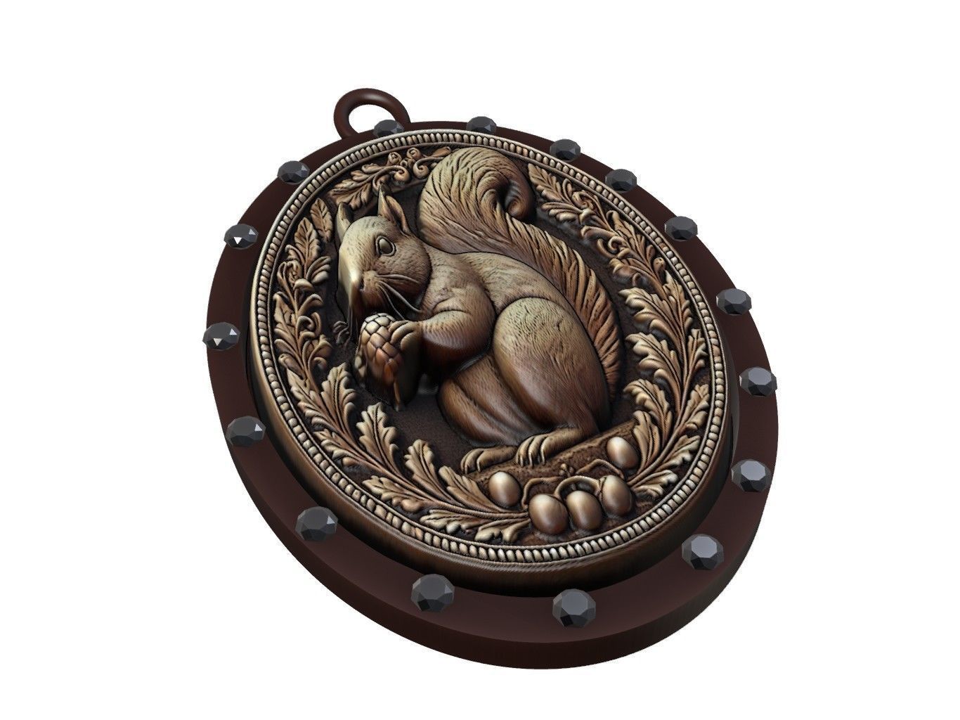 Squirrel Animal Pendant 3D print model_1