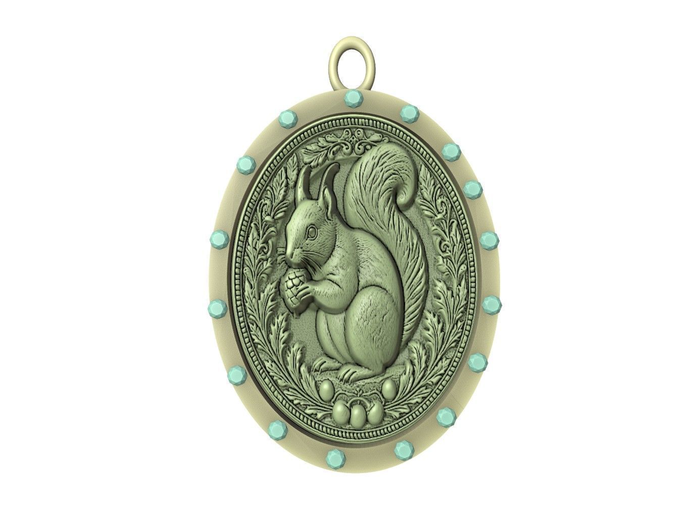 Squirrel Animal Pendant 3D print model_2