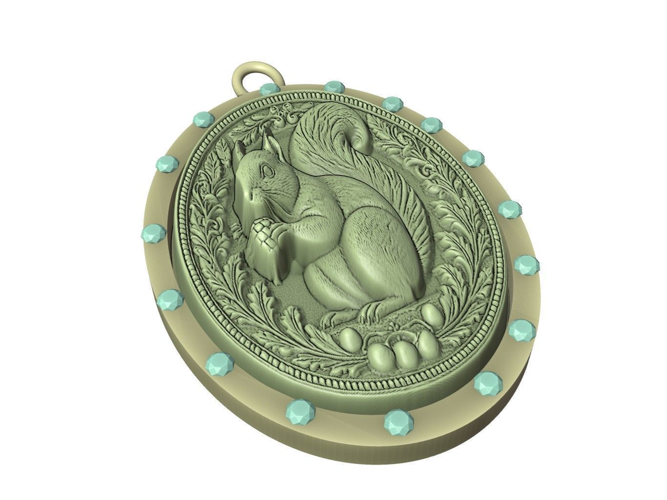 Squirrel Animal Pendant 3D print model_3