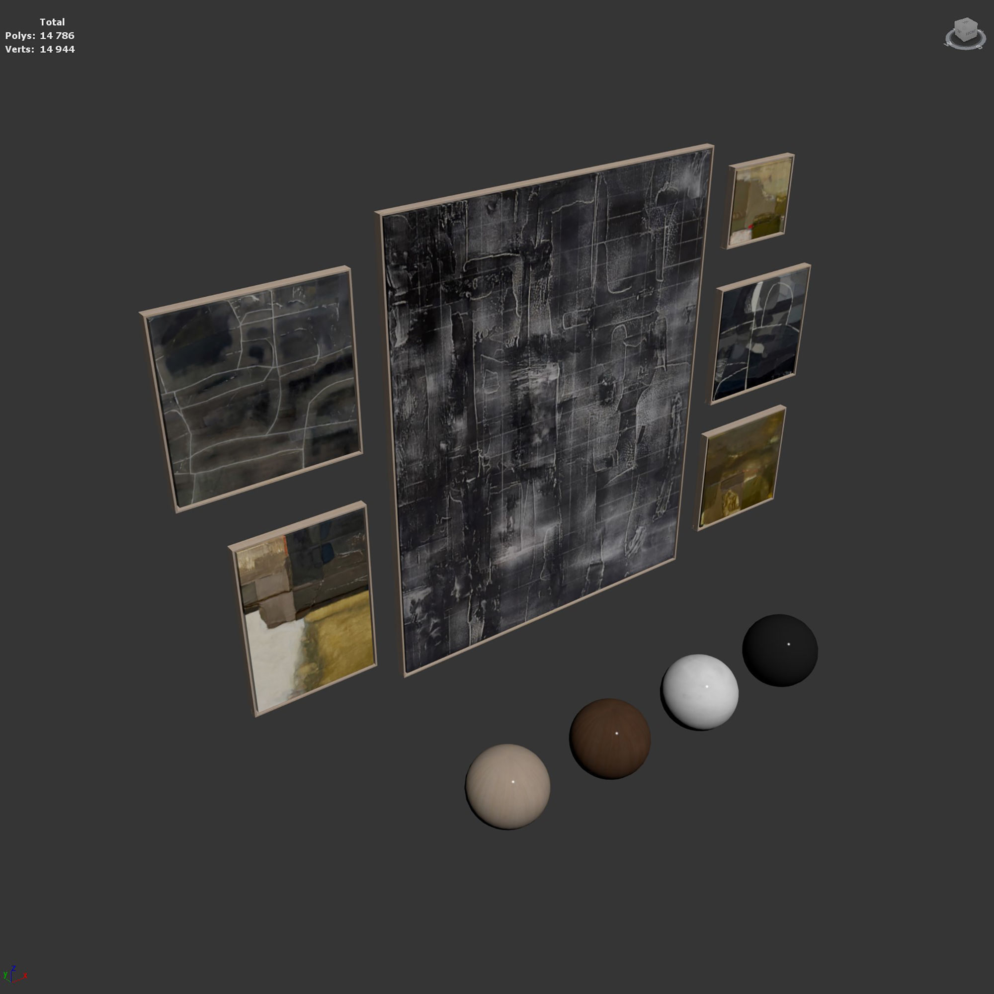 Abstract Painting Frame Set 05 3D model_9