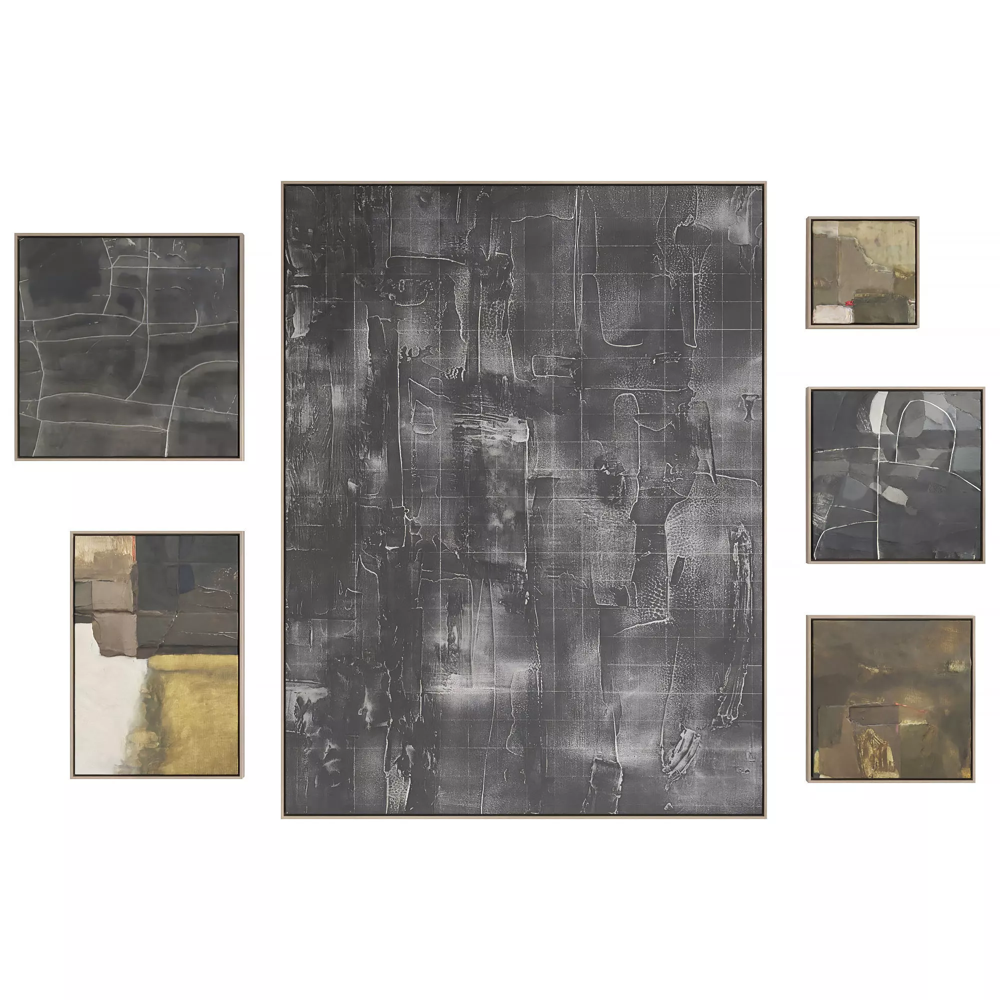 Abstract Painting Frame Set 05 3D model_0