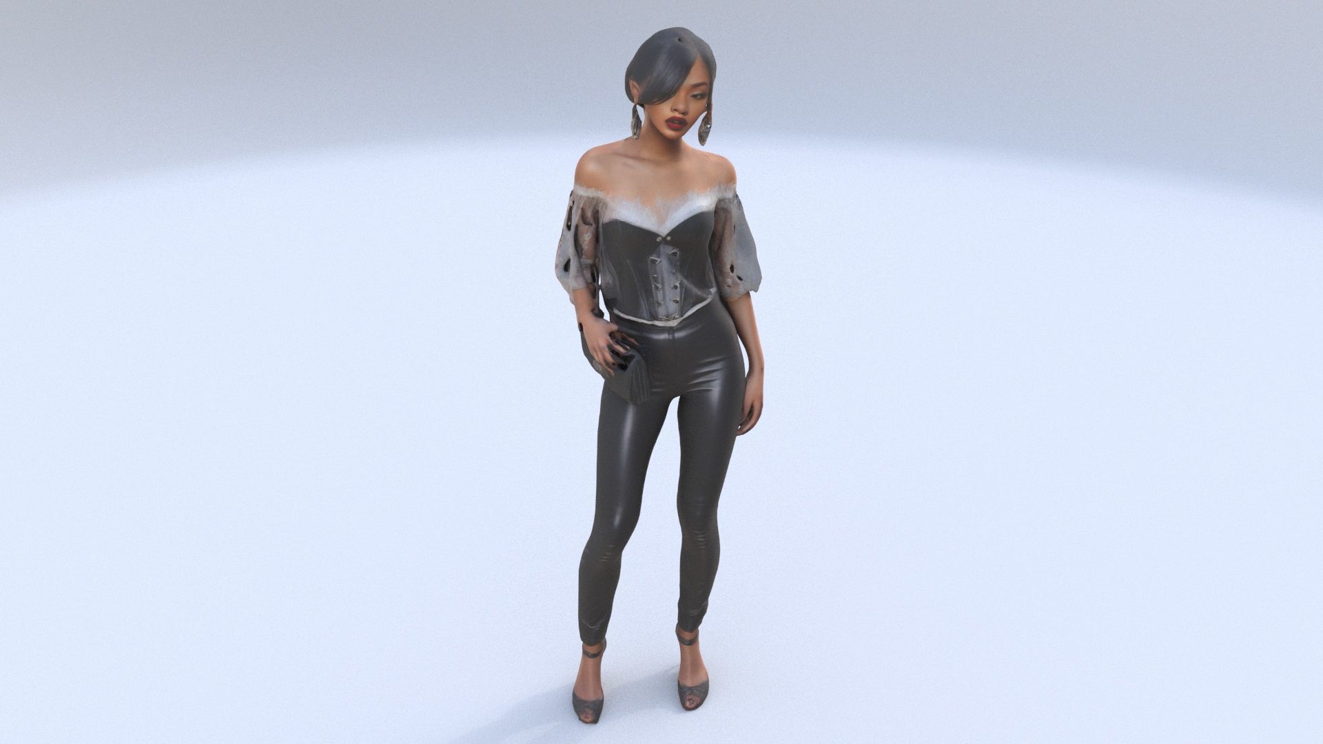 woman Evening Glam 3D model_1