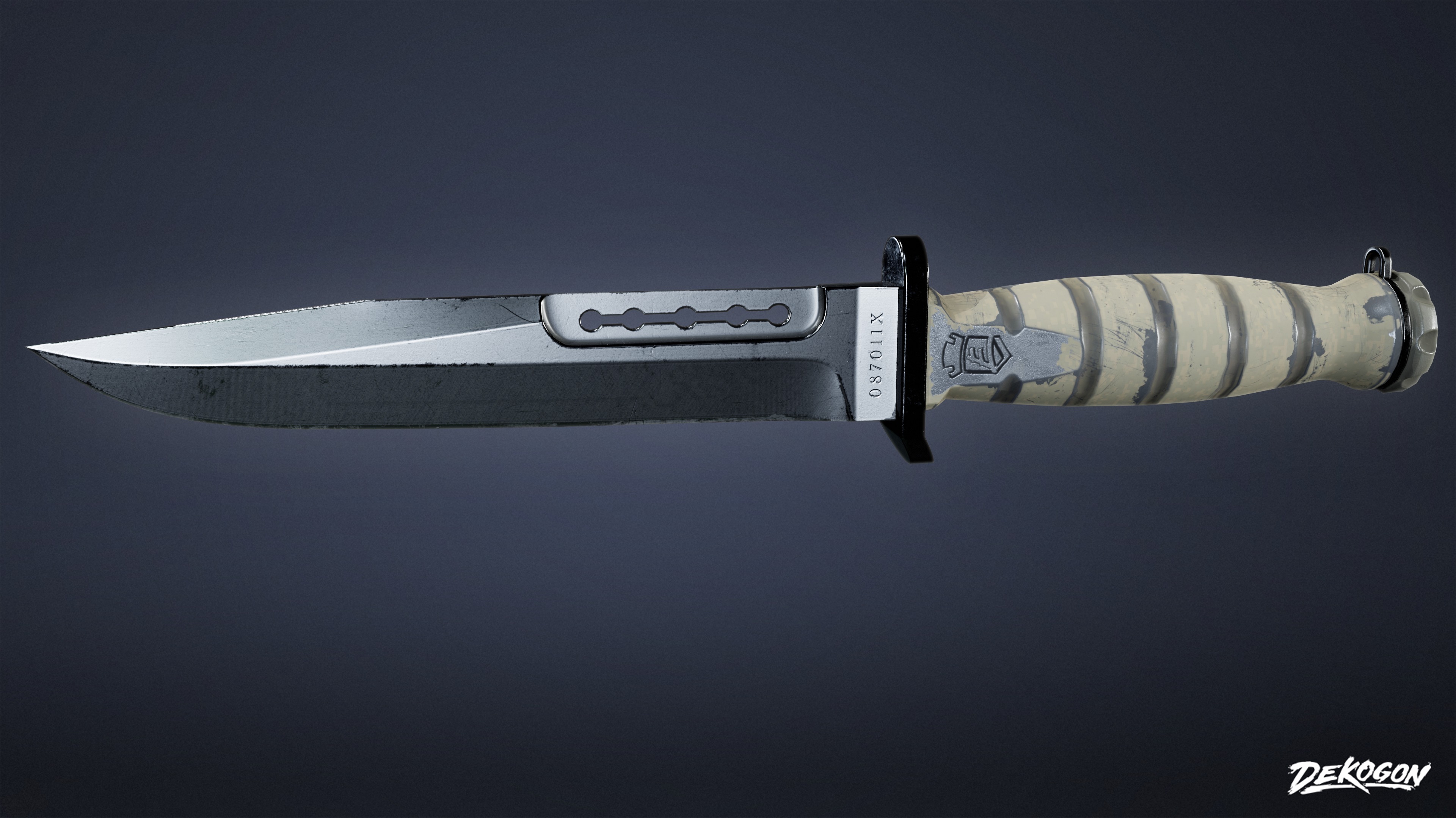 KNIVES - Knife Tactical 01 - LOW POLY Low-poly 3D model_3