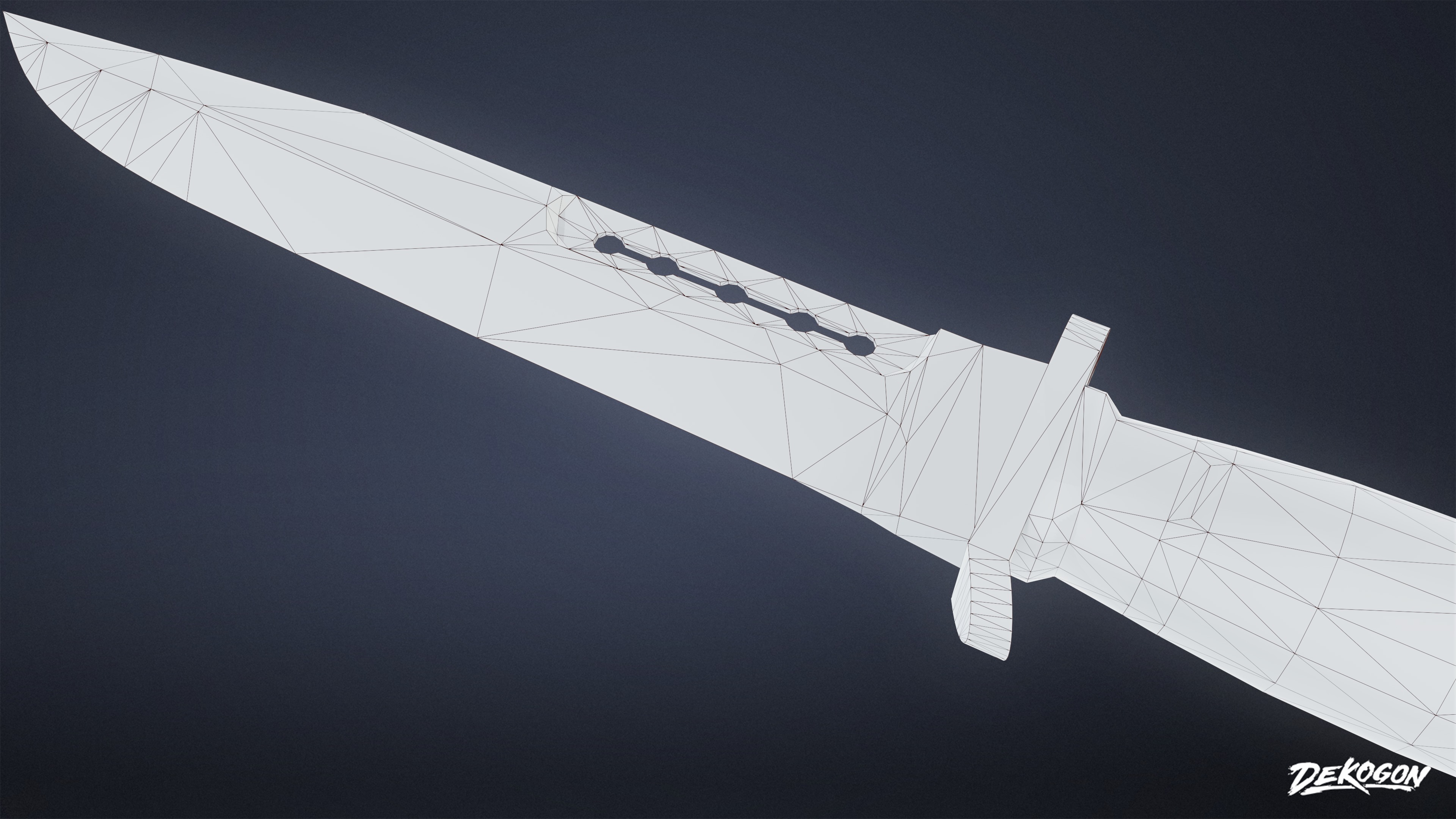 KNIVES - Knife Tactical 01 - LOW POLY Low-poly 3D model_7