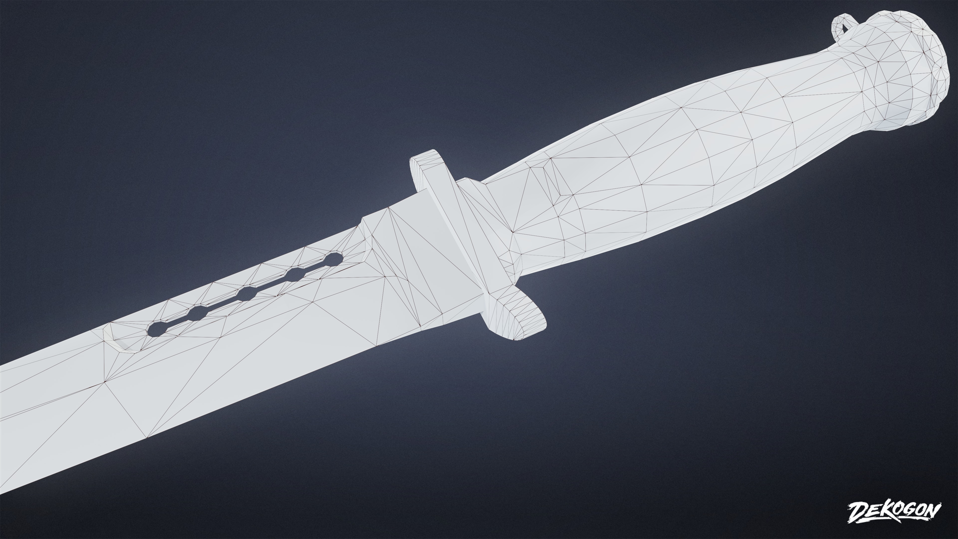 KNIVES - Knife Tactical 01 - LOW POLY Low-poly 3D model_8
