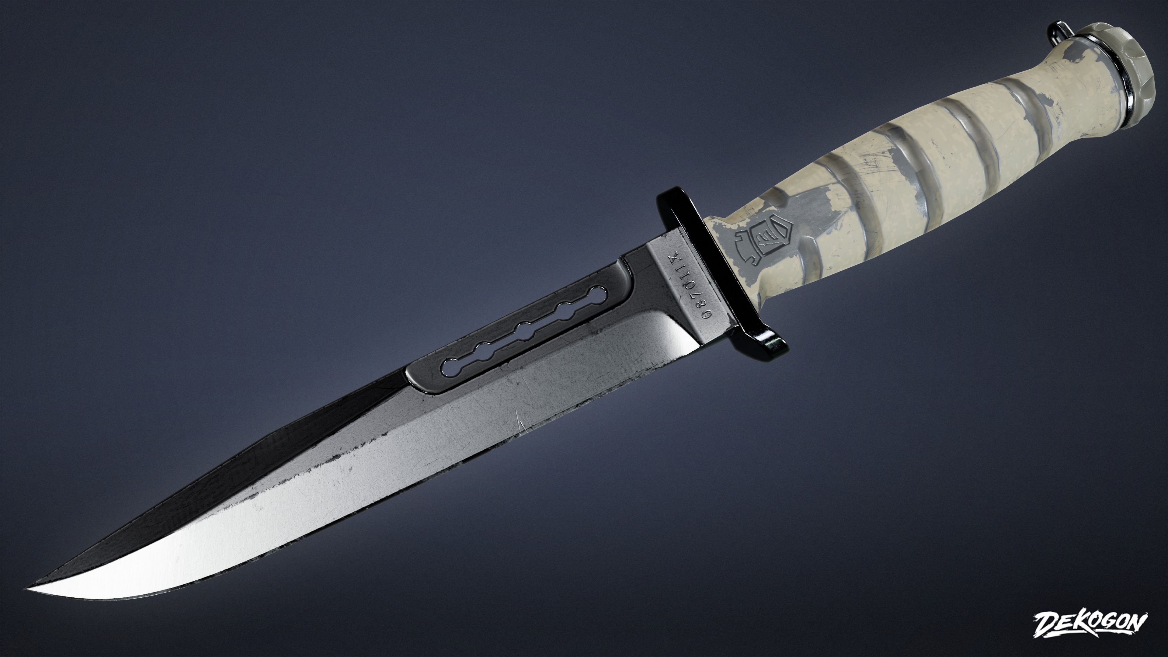 KNIVES - Knife Tactical 01 - LOW POLY Low-poly 3D model_5