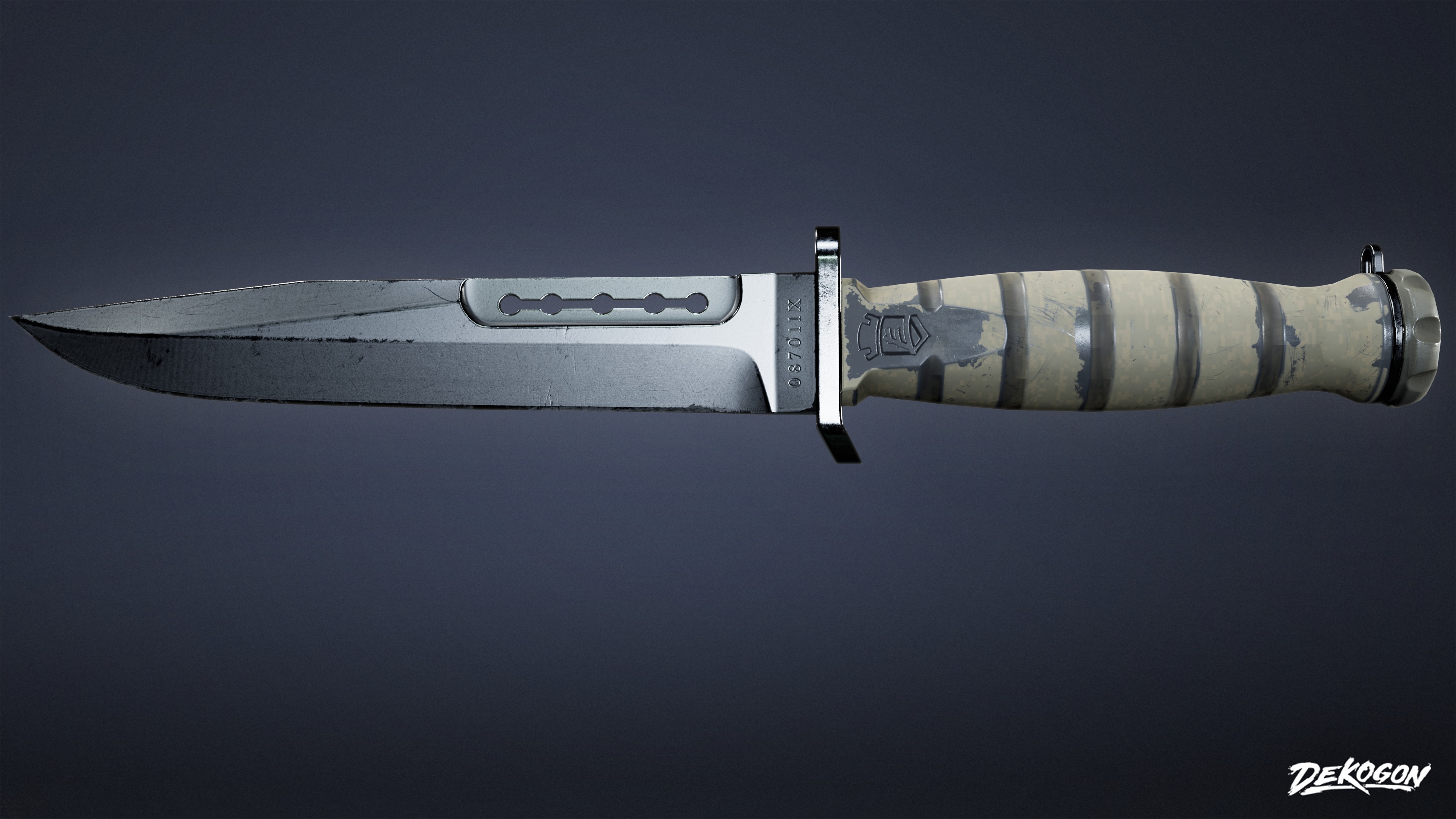 KNIVES - Knife Tactical 01 - LOW POLY Low-poly 3D model_4