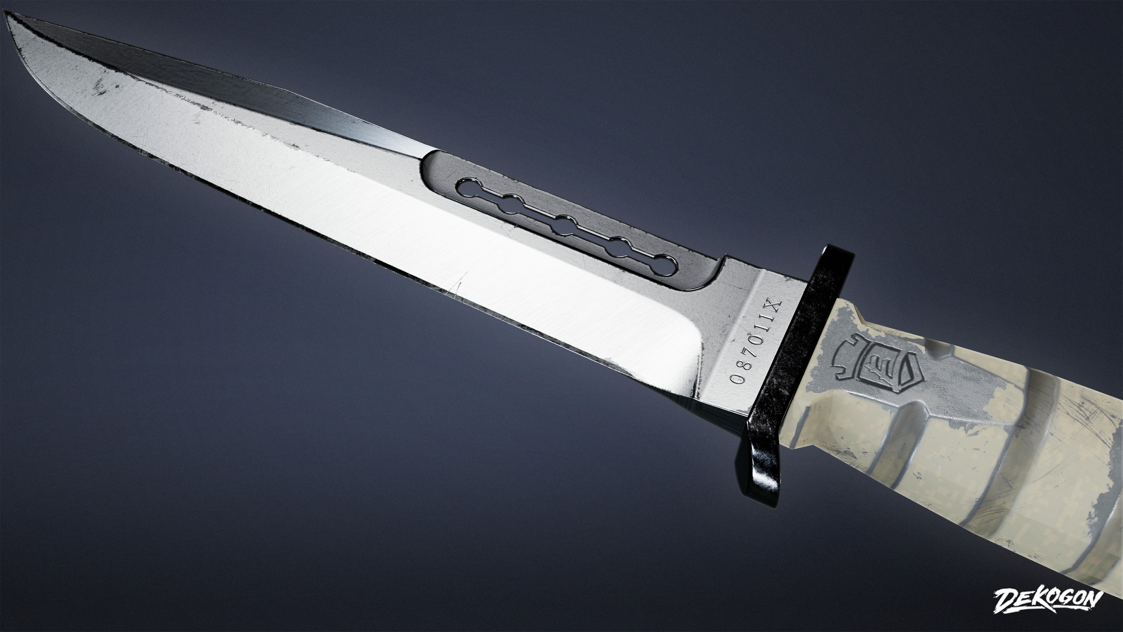 KNIVES - Knife Tactical 01 - LOW POLY Low-poly 3D model_6