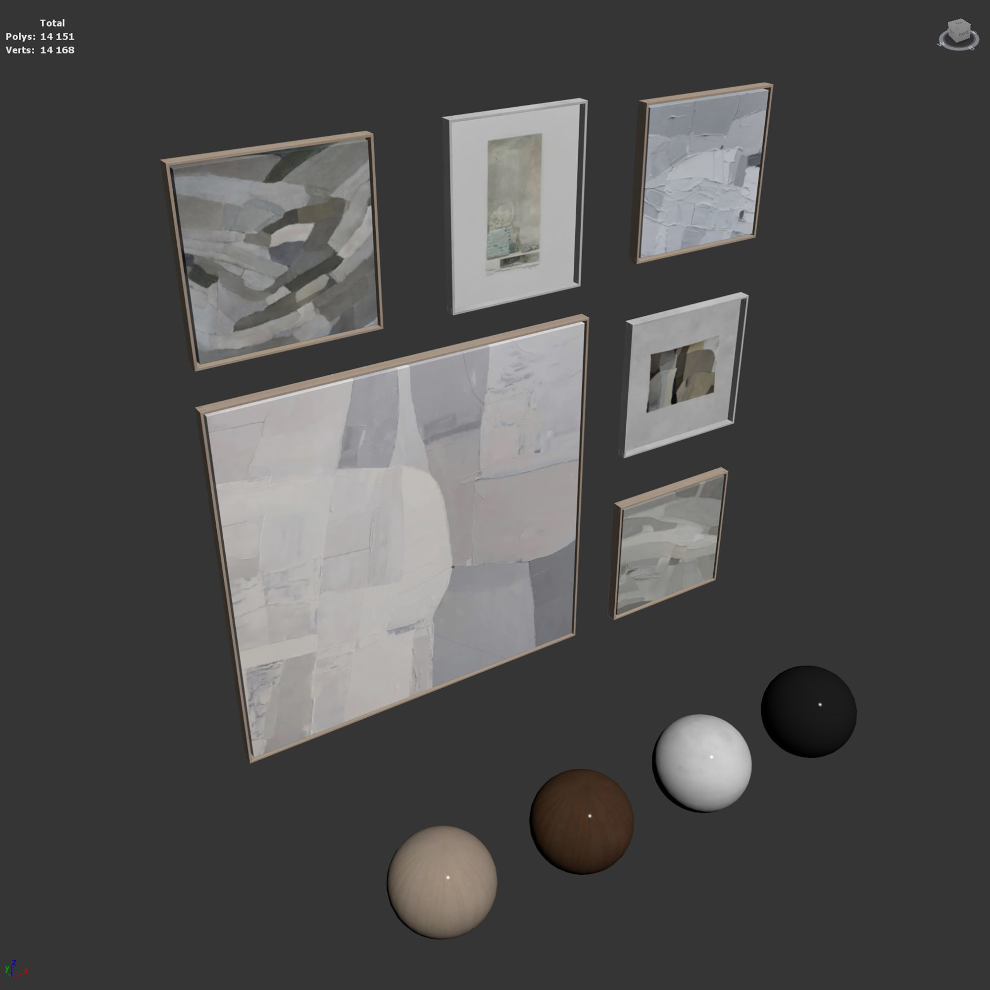 Abstract Painting Frame Set 06 3D model_9