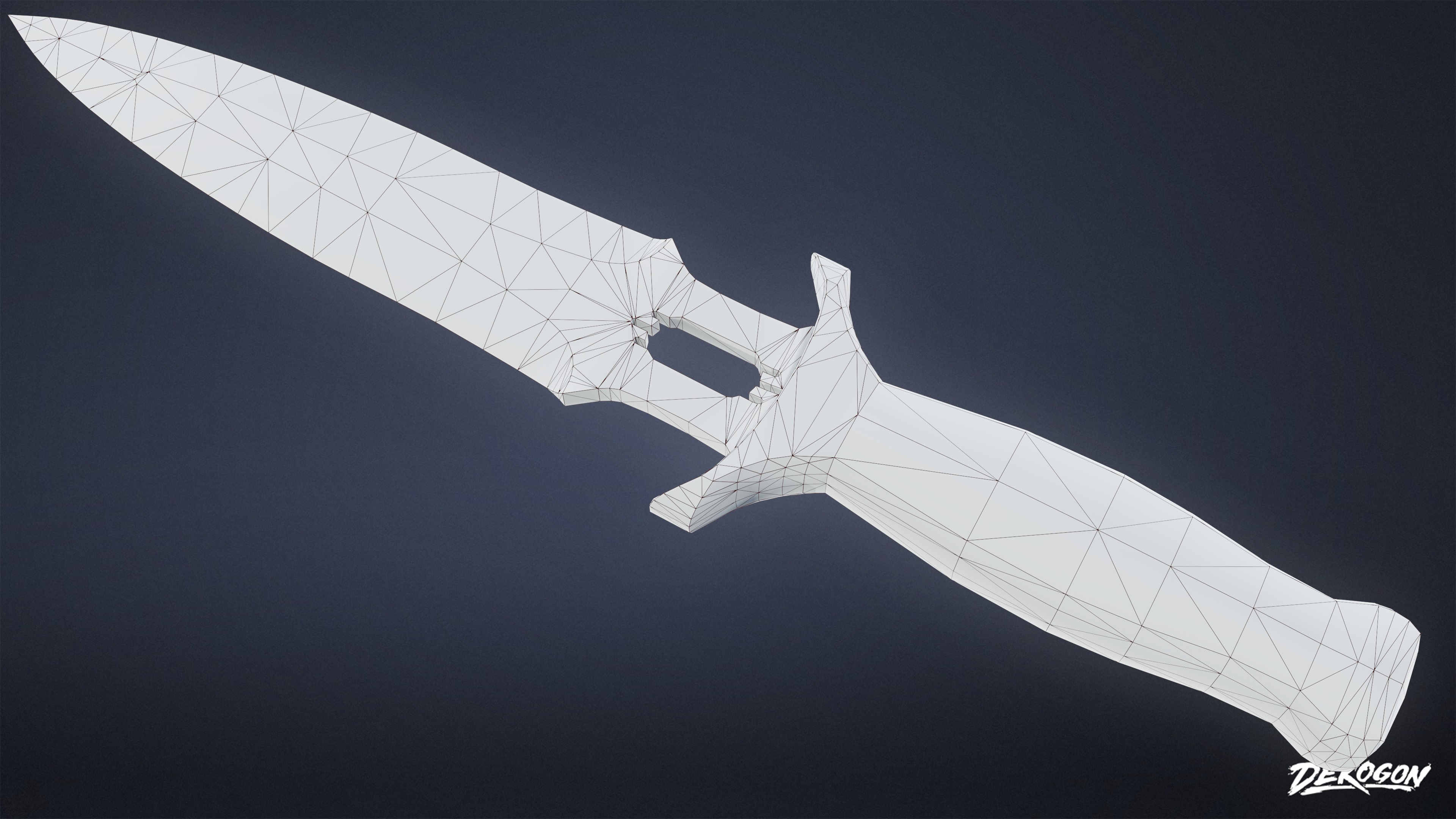KNIVES - Knife Tactical 03 - LOW POLY Low-poly 3D model_8