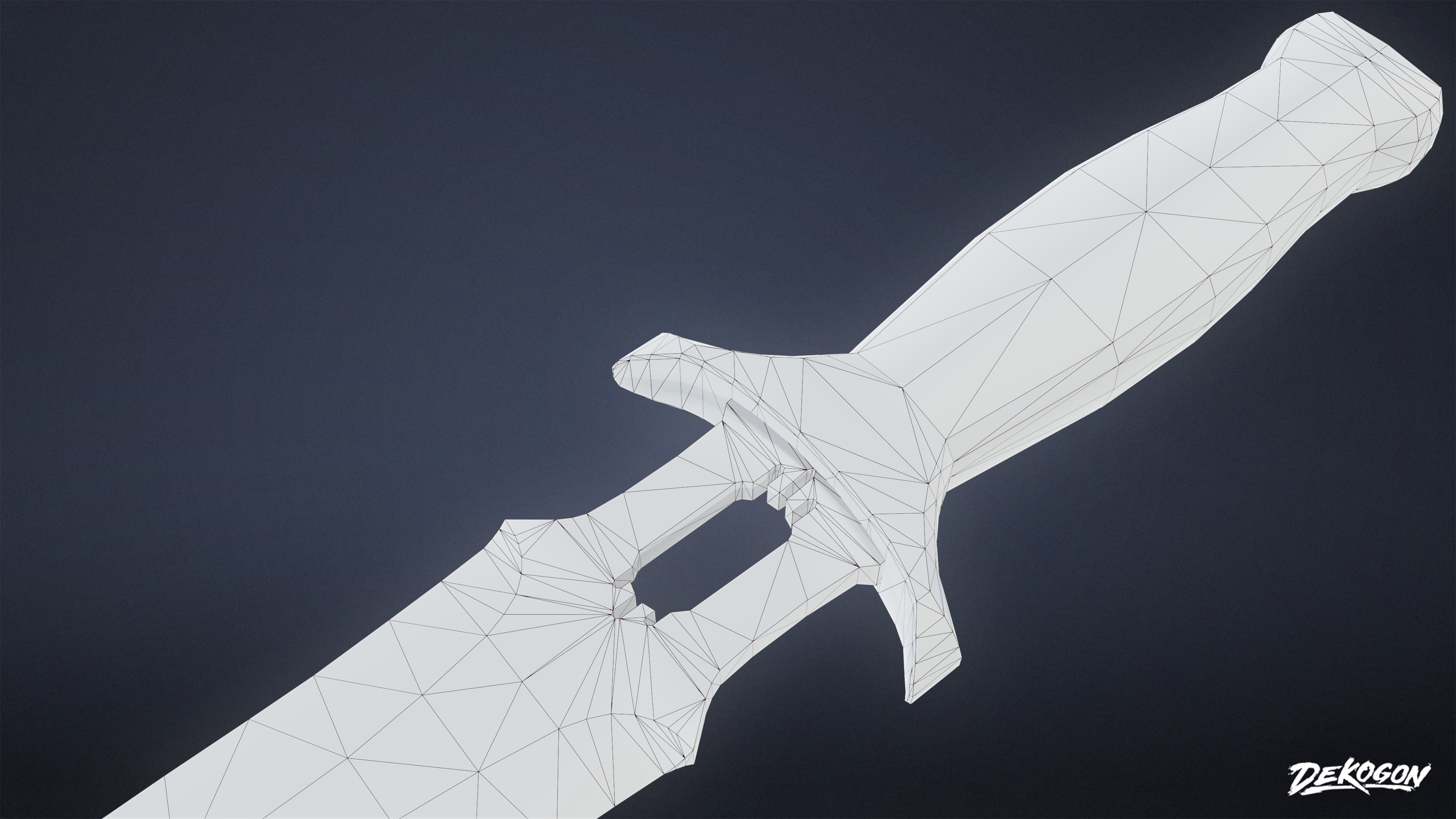 KNIVES - Knife Tactical 03 - LOW POLY Low-poly 3D model_9