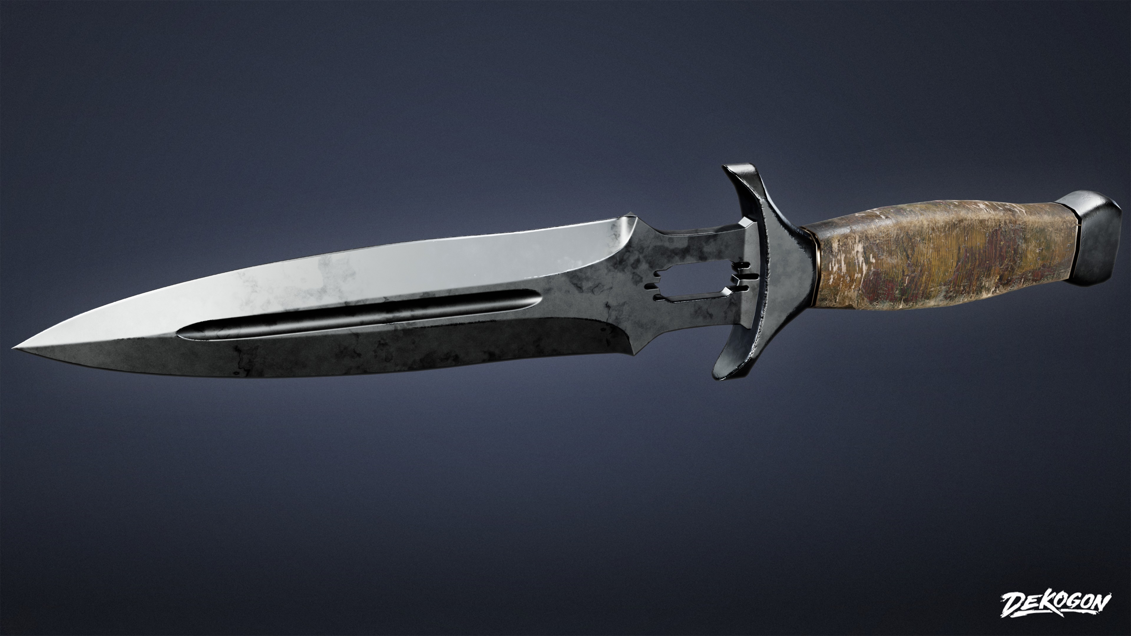 KNIVES - Knife Tactical 03 - LOW POLY Low-poly 3D model_4
