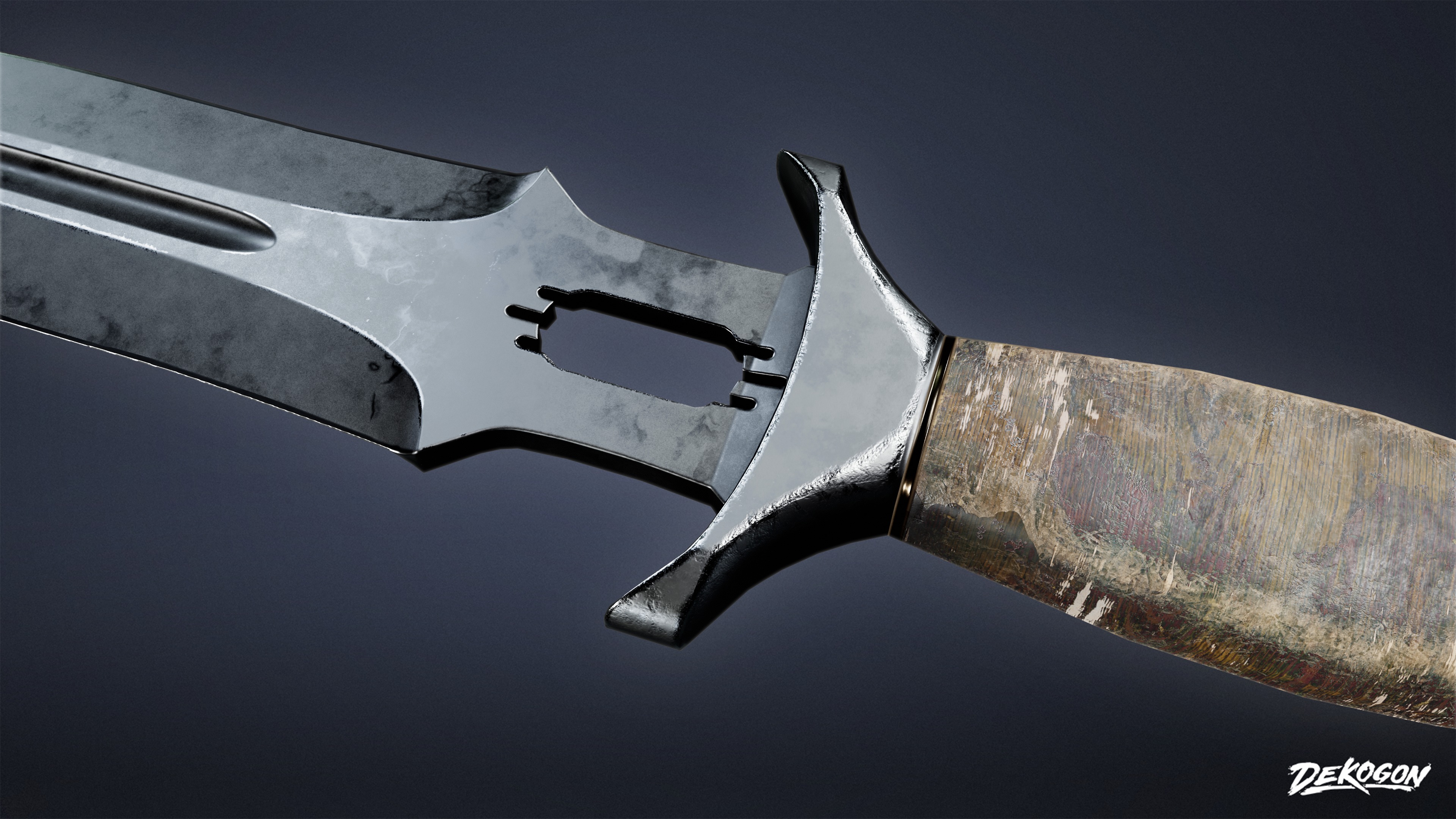 KNIVES - Knife Tactical 03 - LOW POLY Low-poly 3D model_6