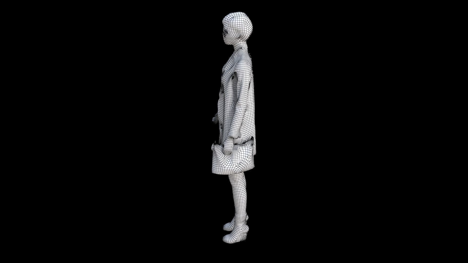 woman Statement Outerwear 3D model_7