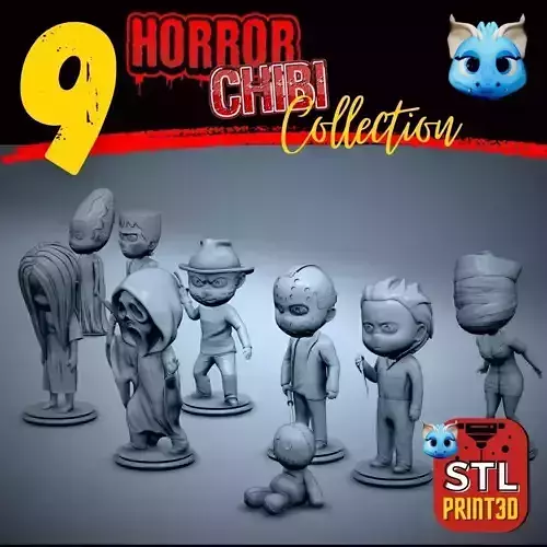 Horror pack 9 file stl chibi print3d  3D print model