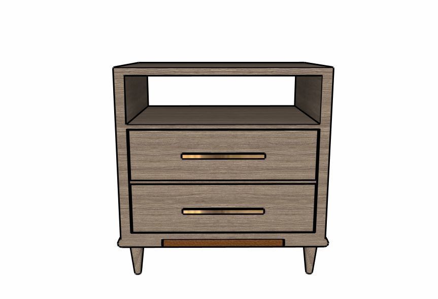 Chatfield 2 Drawer Nightstand by Sedgwick and Brattle 3D model_1