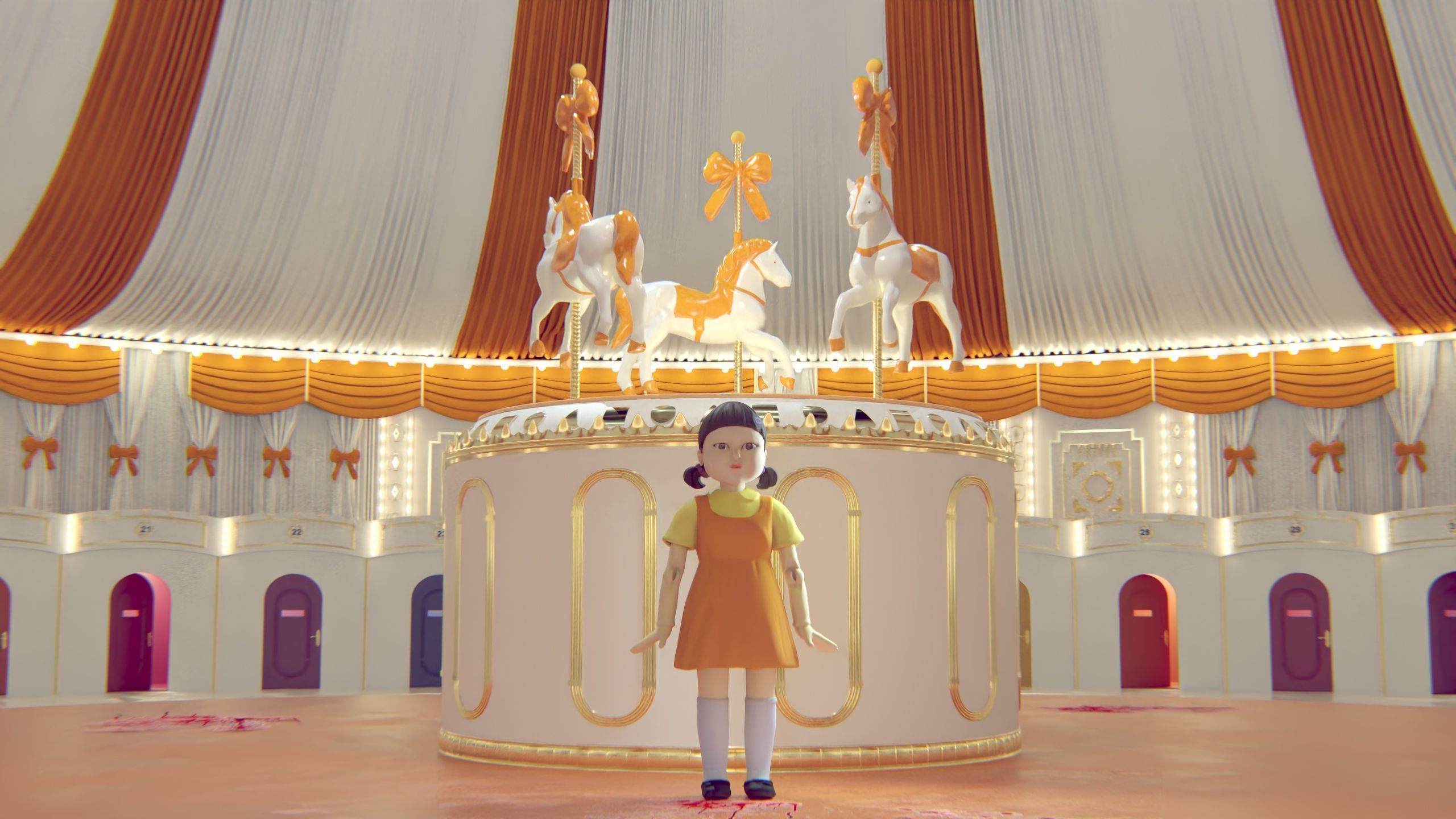Squid Game Arena Mingle Carousel Scene 3D model_11