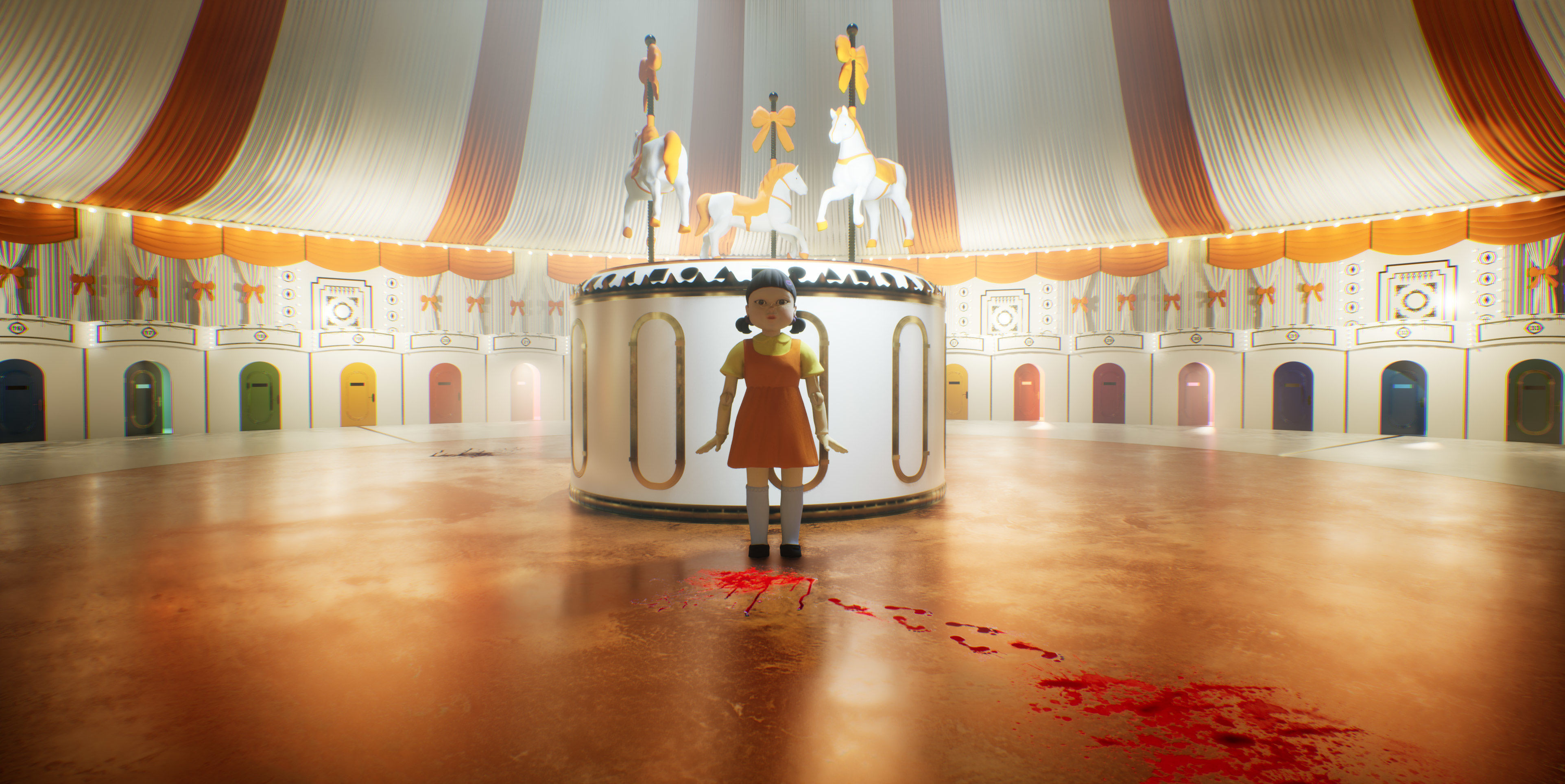 Squid Game Arena Mingle Carousel Scene 3D model_16