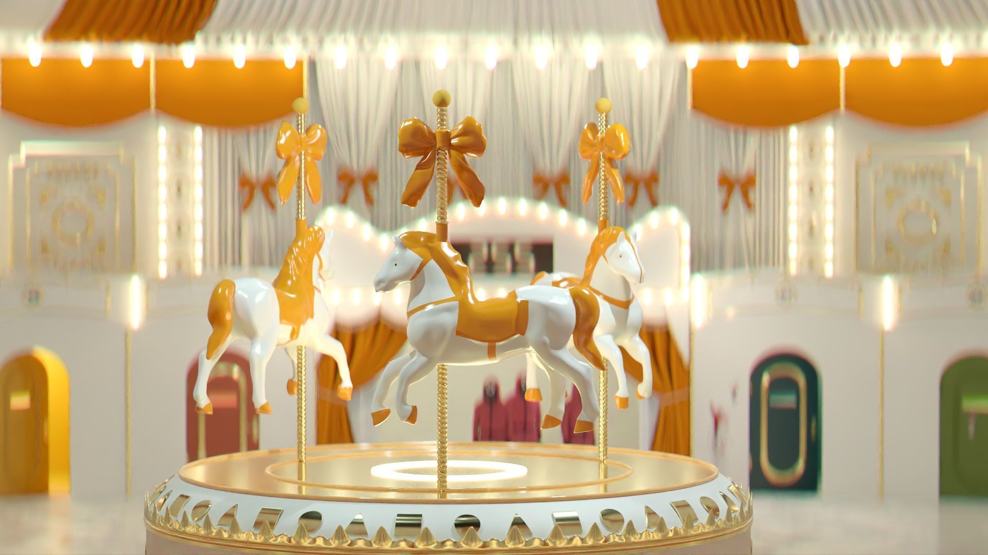 Squid Game Arena Mingle Carousel Scene 3D model_6