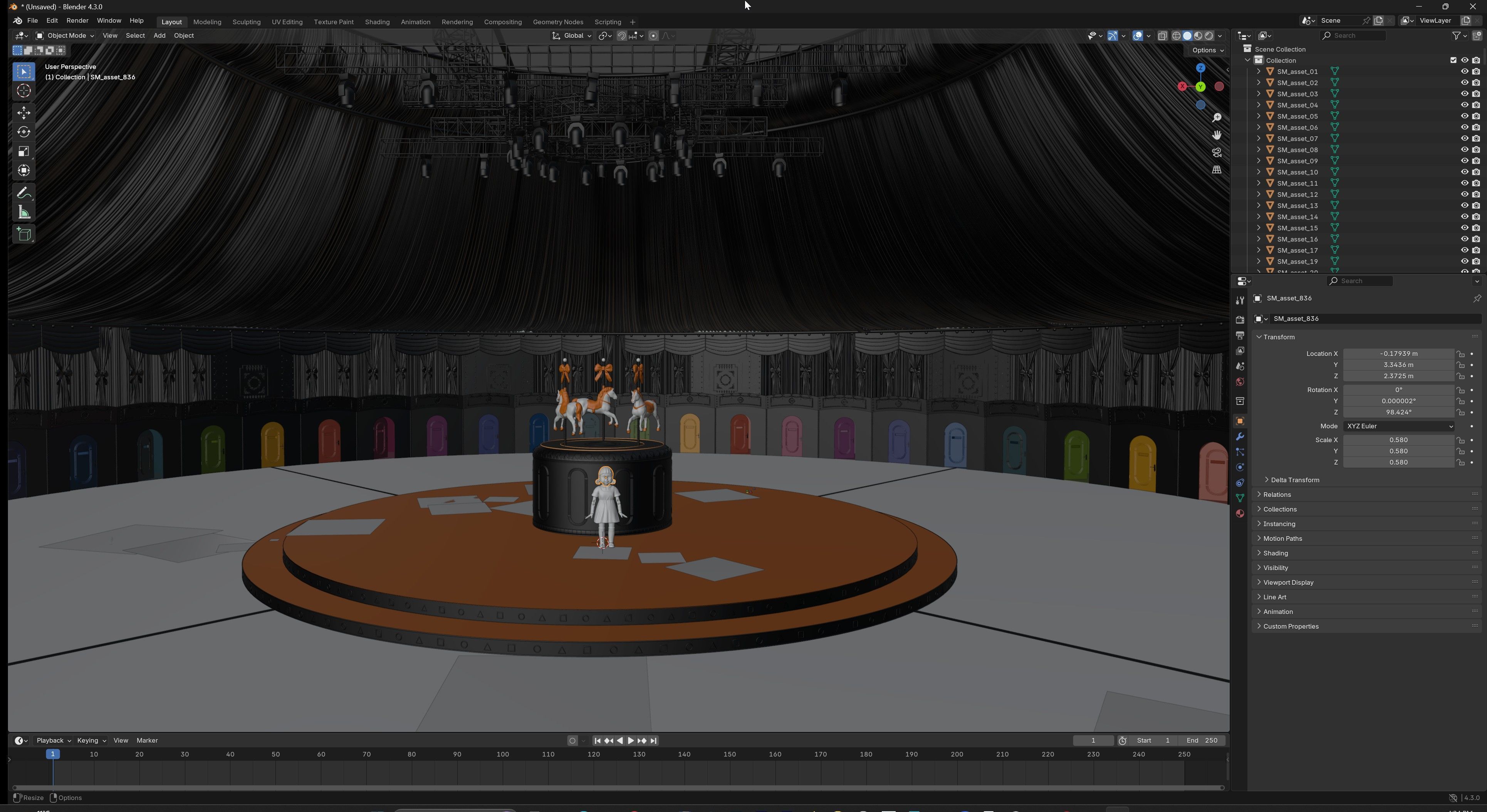 Squid Game Arena Mingle Carousel Scene 3D model_57