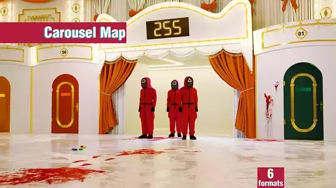 Squid Game Arena Mingle Carousel Scene - Modular Environment 