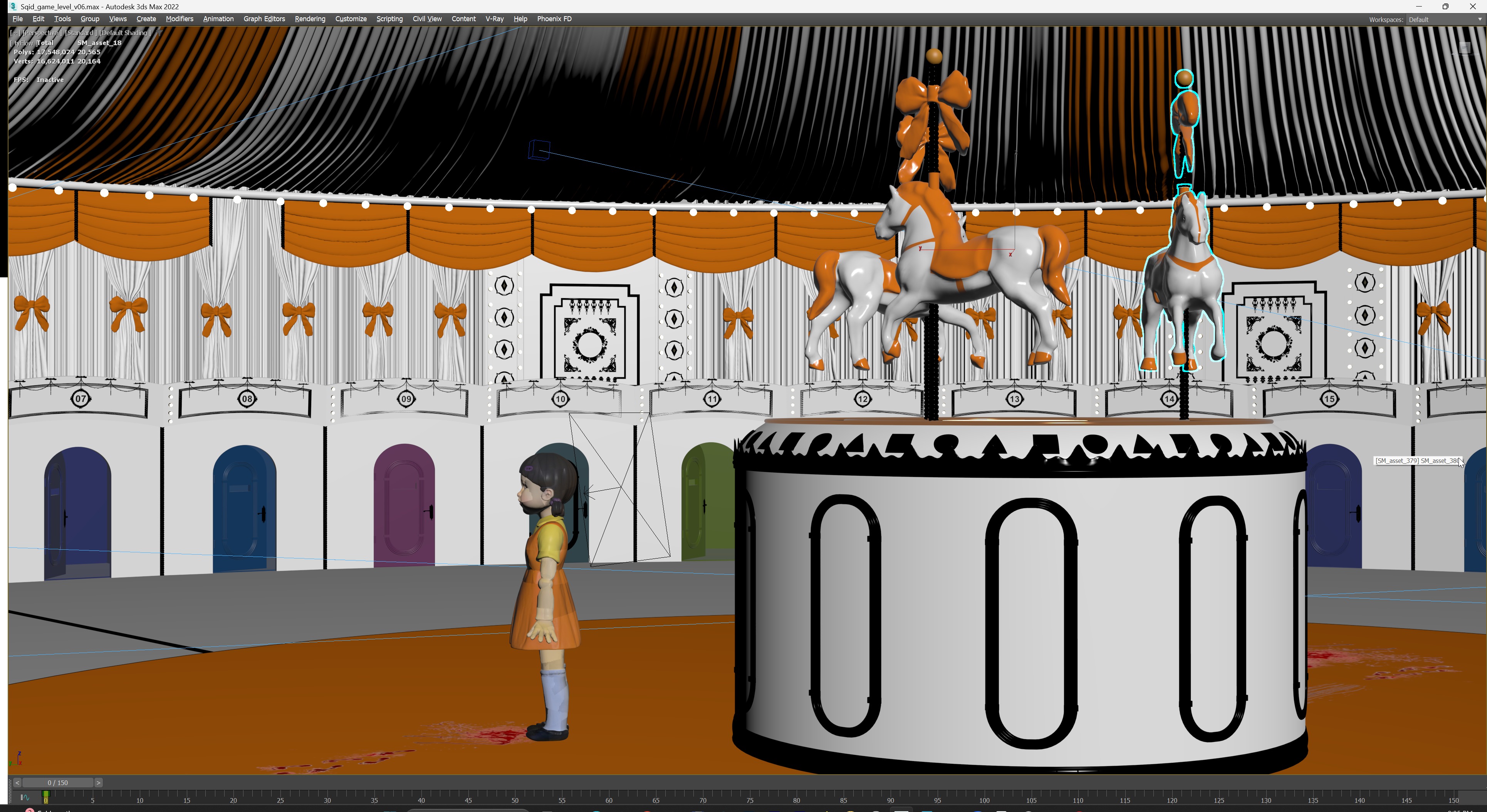 Squid Game Arena Mingle Carousel Scene 3D model_35