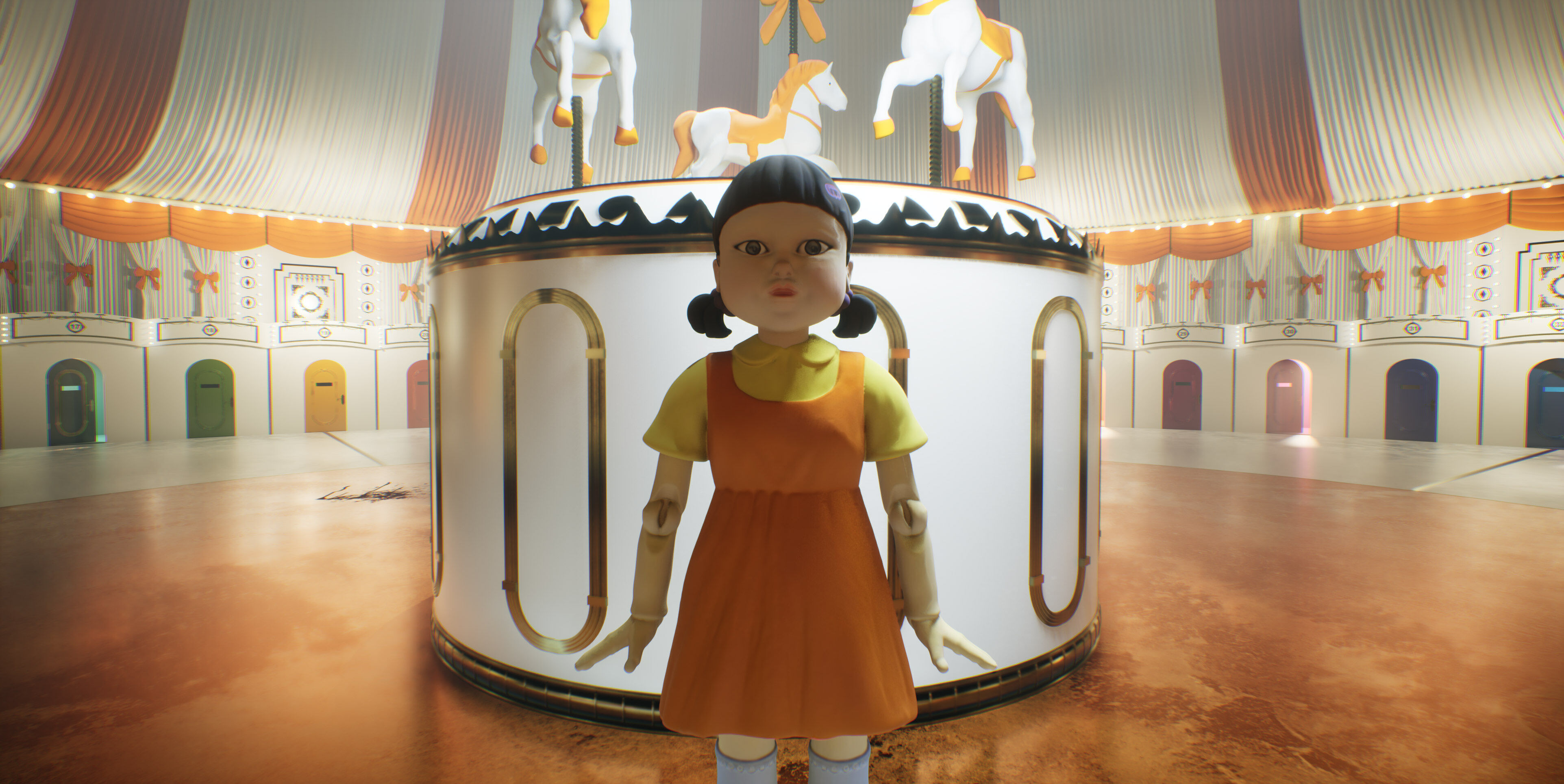 Squid Game Arena Mingle Carousel Scene 3D model_15