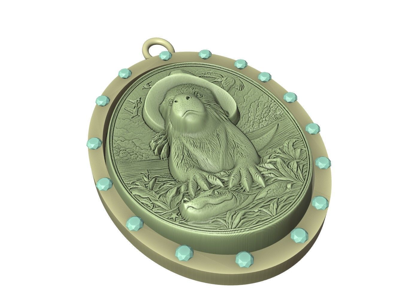 Platypus Animal Pendant 3D print model_3