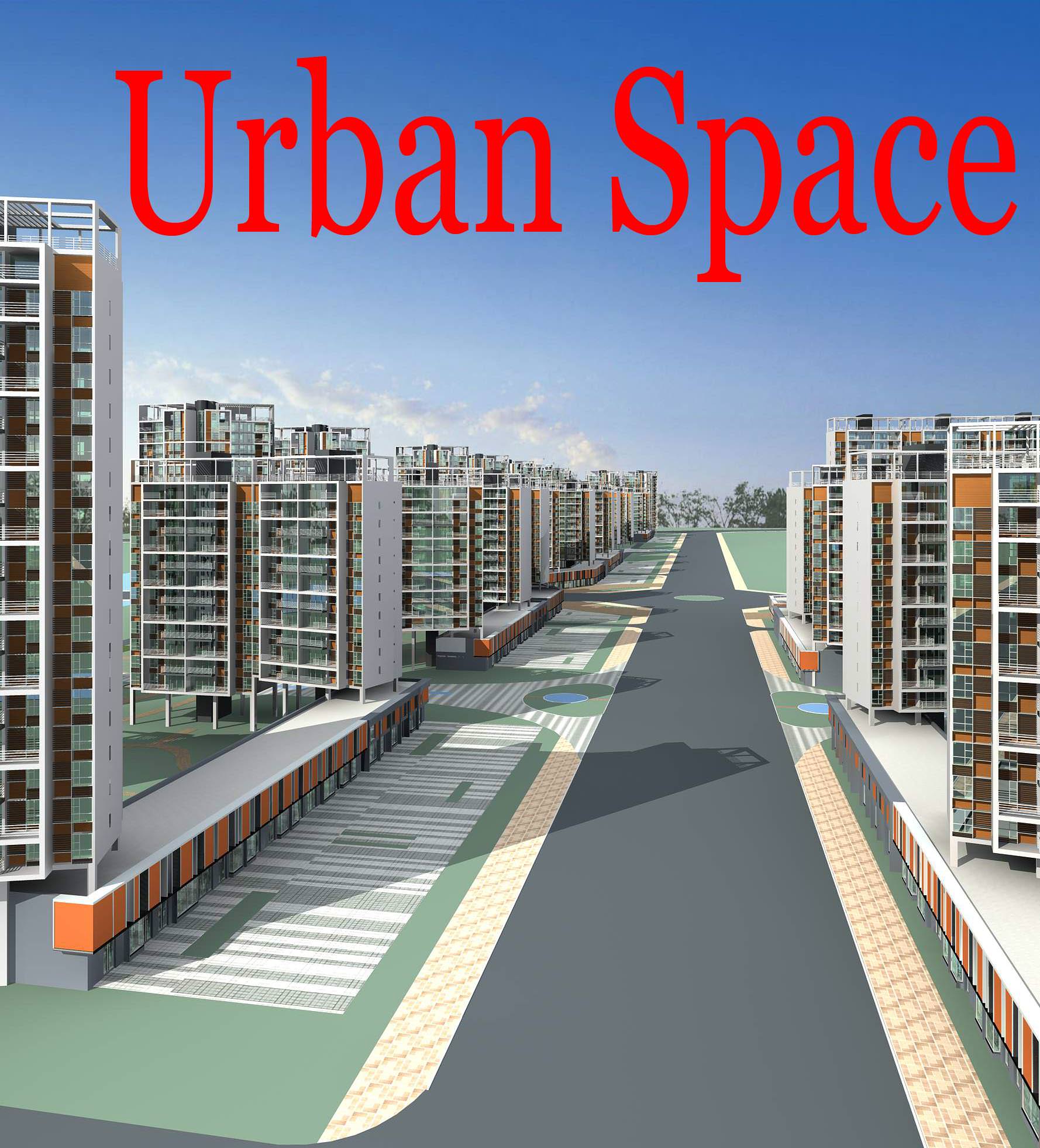 Urban City with Commercial Buildings Design 3D Model .max .3ds
