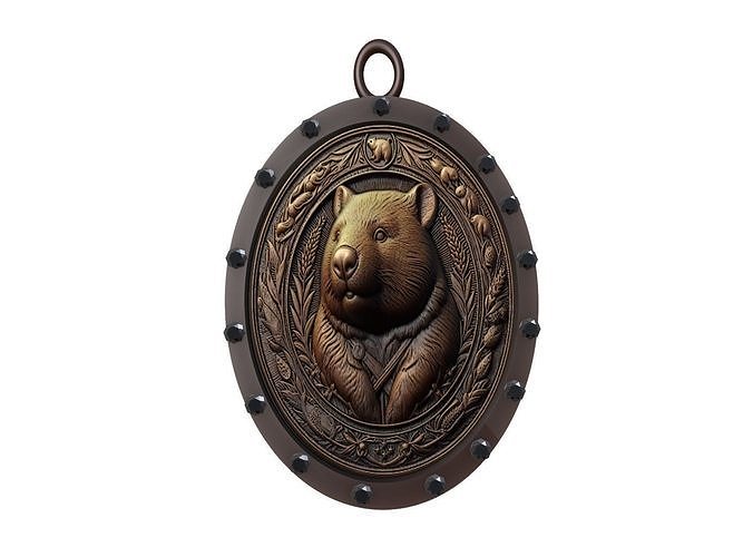 Wombat Animal Pendant 3D print model