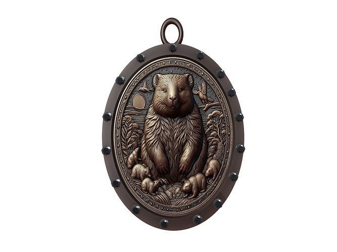 Wombat Animal Pendant 3D print model