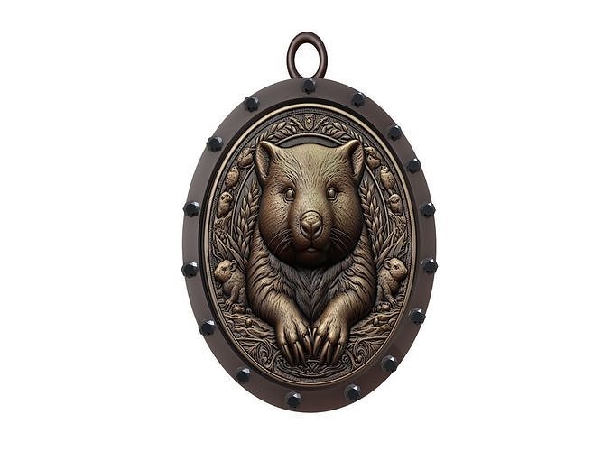 Wombat Animal Pendant 3D print model