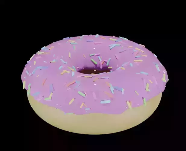 Low Poly Donut Low-poly 3D model