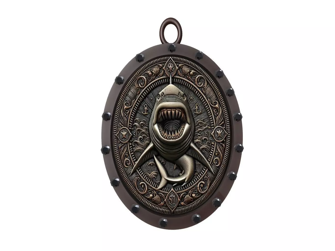 Shark Animal Pendant 3D print model