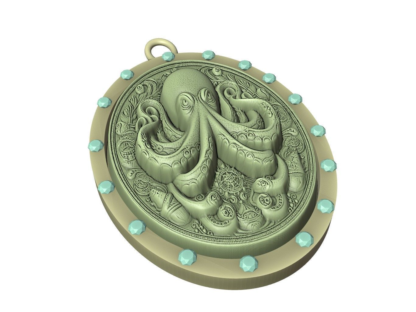 Octopus Animal Pendant 3D print model_2