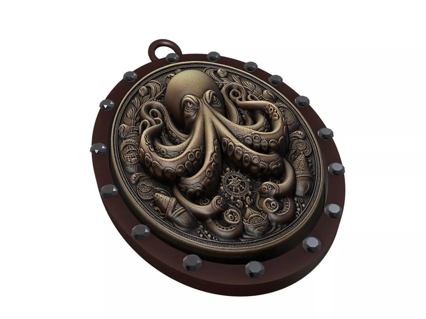 Octopus Animal Pendant 3D print model_0