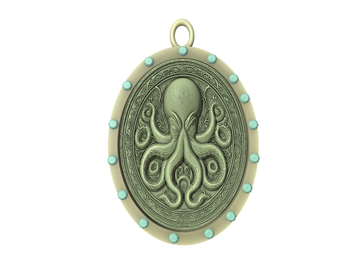 Octopus Animal Pendant 3D print model_2