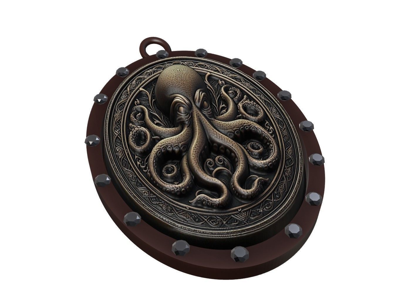 Octopus Animal Pendant 3D print model_1