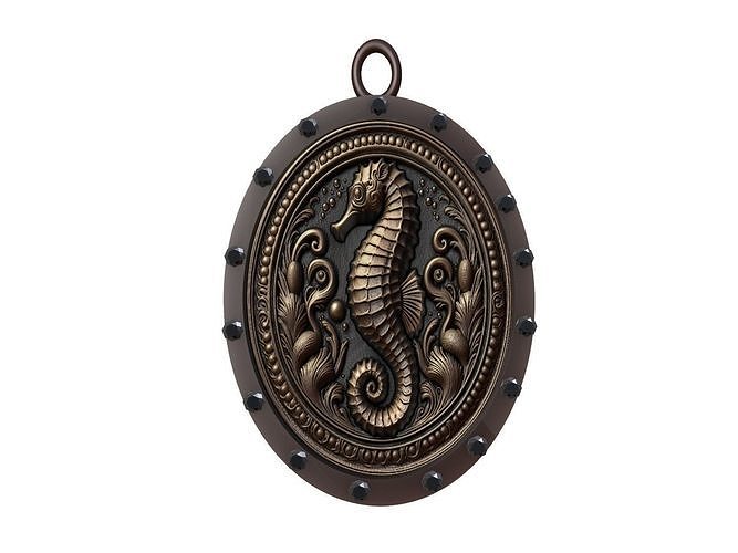 Seahorse Animal Pendant 3D print model
