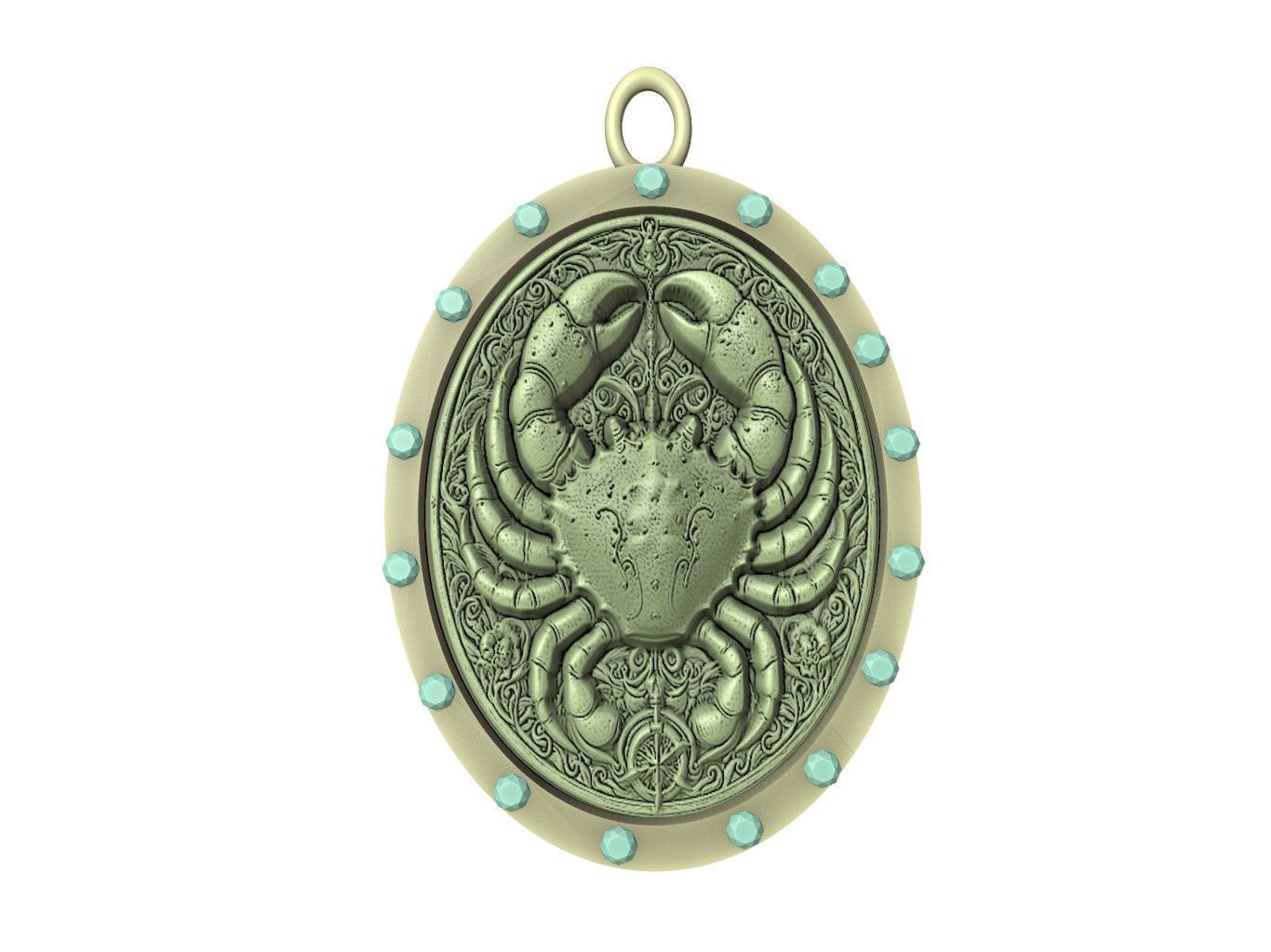 Crab Animal Pendant 3D print model_2