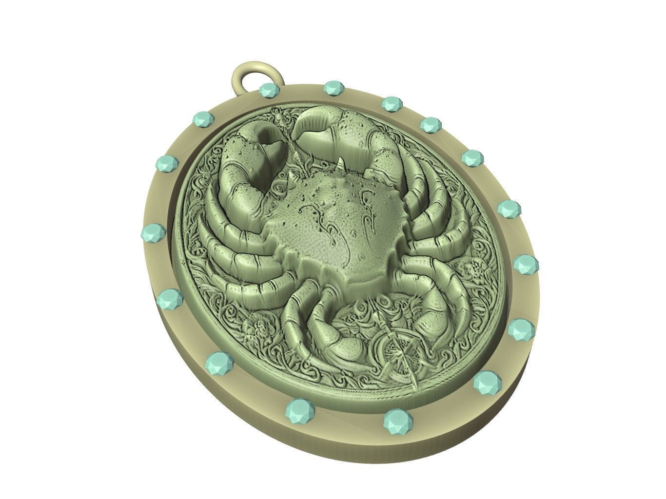 Crab Animal Pendant 3D print model_3