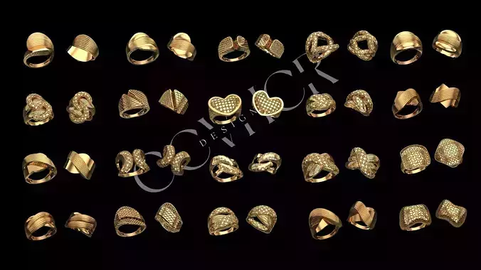 100 turkish ladies rings prinable stl files 