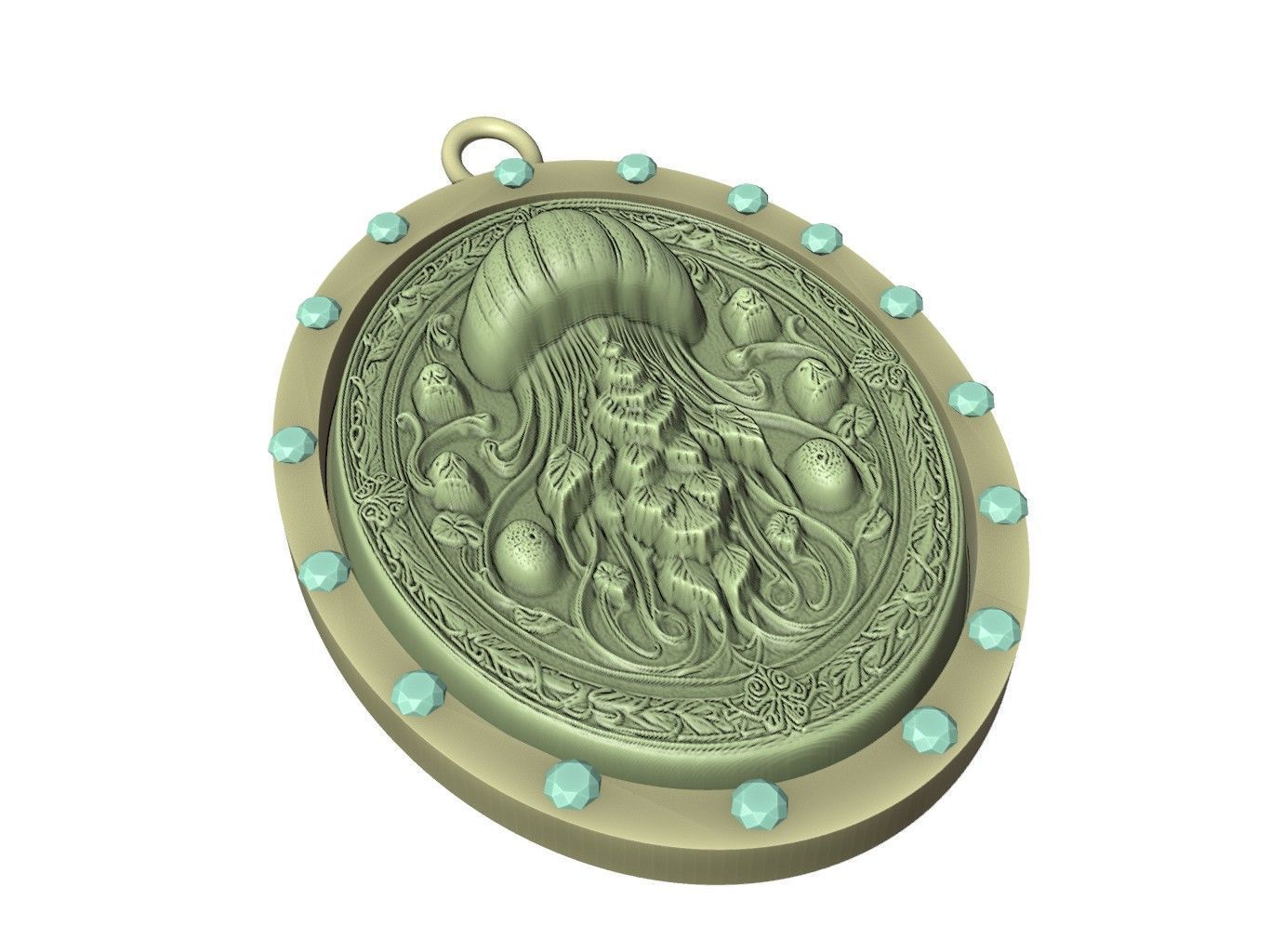 Jellyfish Animal Pendant 3D print model_3