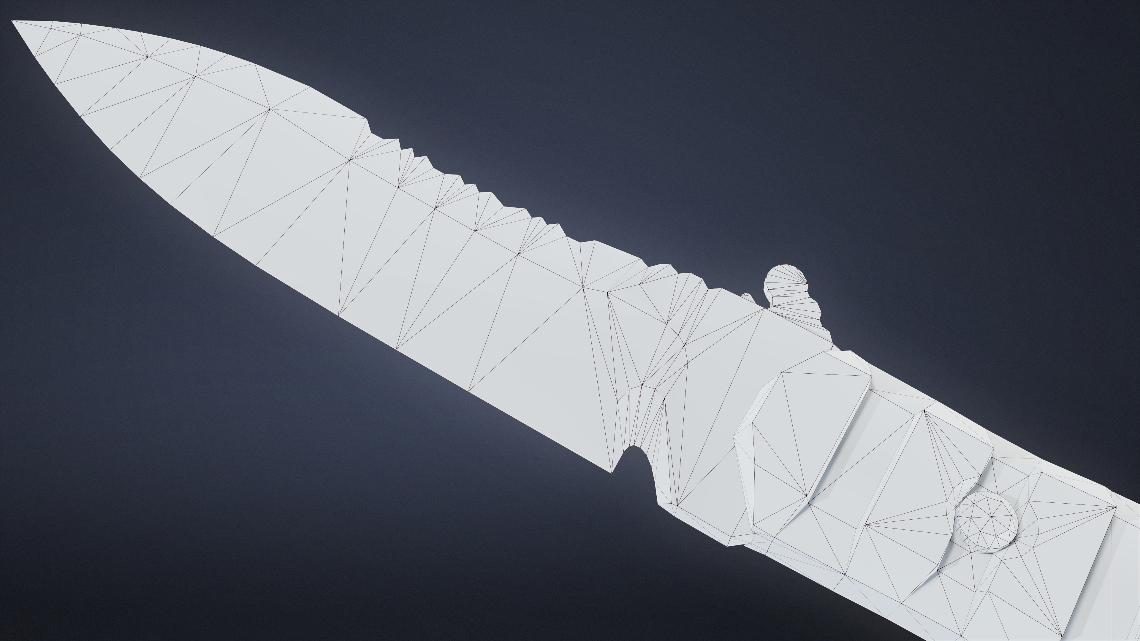 KNIVES - Knife Tactical 04 - LOW POLY Low-poly 3D model_7