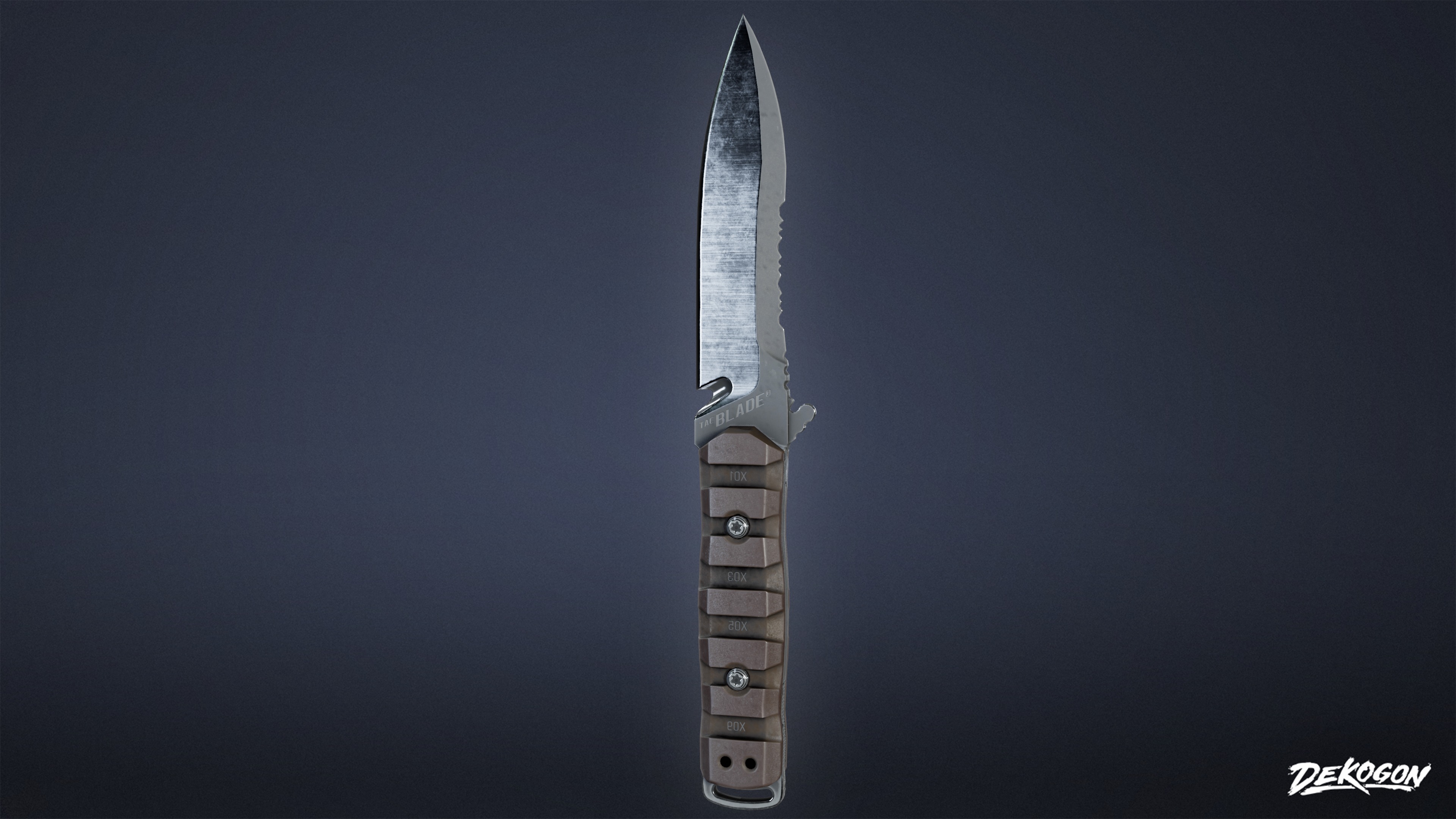 KNIVES - Knife Tactical 04 - LOW POLY Low-poly 3D model_2