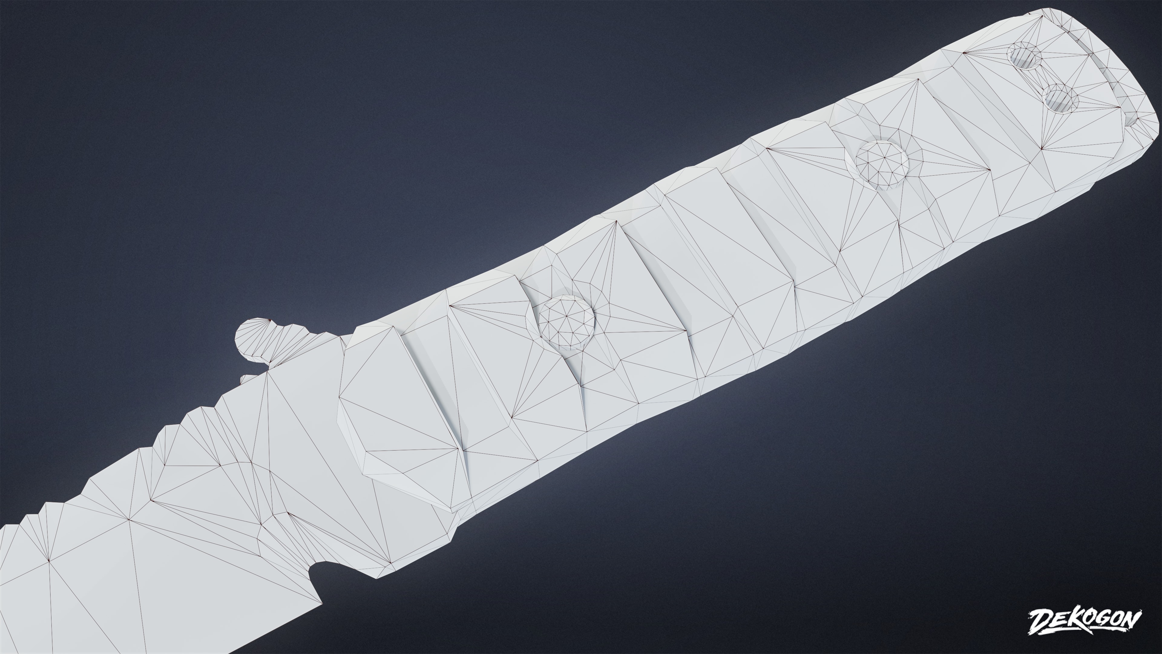 KNIVES - Knife Tactical 04 - LOW POLY Low-poly 3D model_8